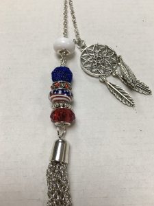 Silver - patriotic - blue mesh, flag