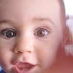 Surprised or excited baby